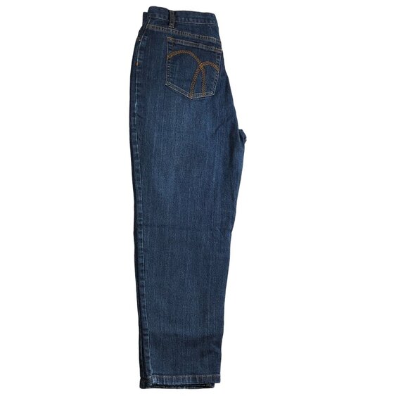 Liz Claiborne Jeans Classic Womens 12P Short Straight Leg Embroidery Medium Wash - Picture 7 of 16